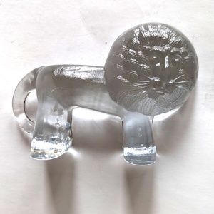 Vintage Kosta Boda Zoo Series Glass Lion Figurine Sweden